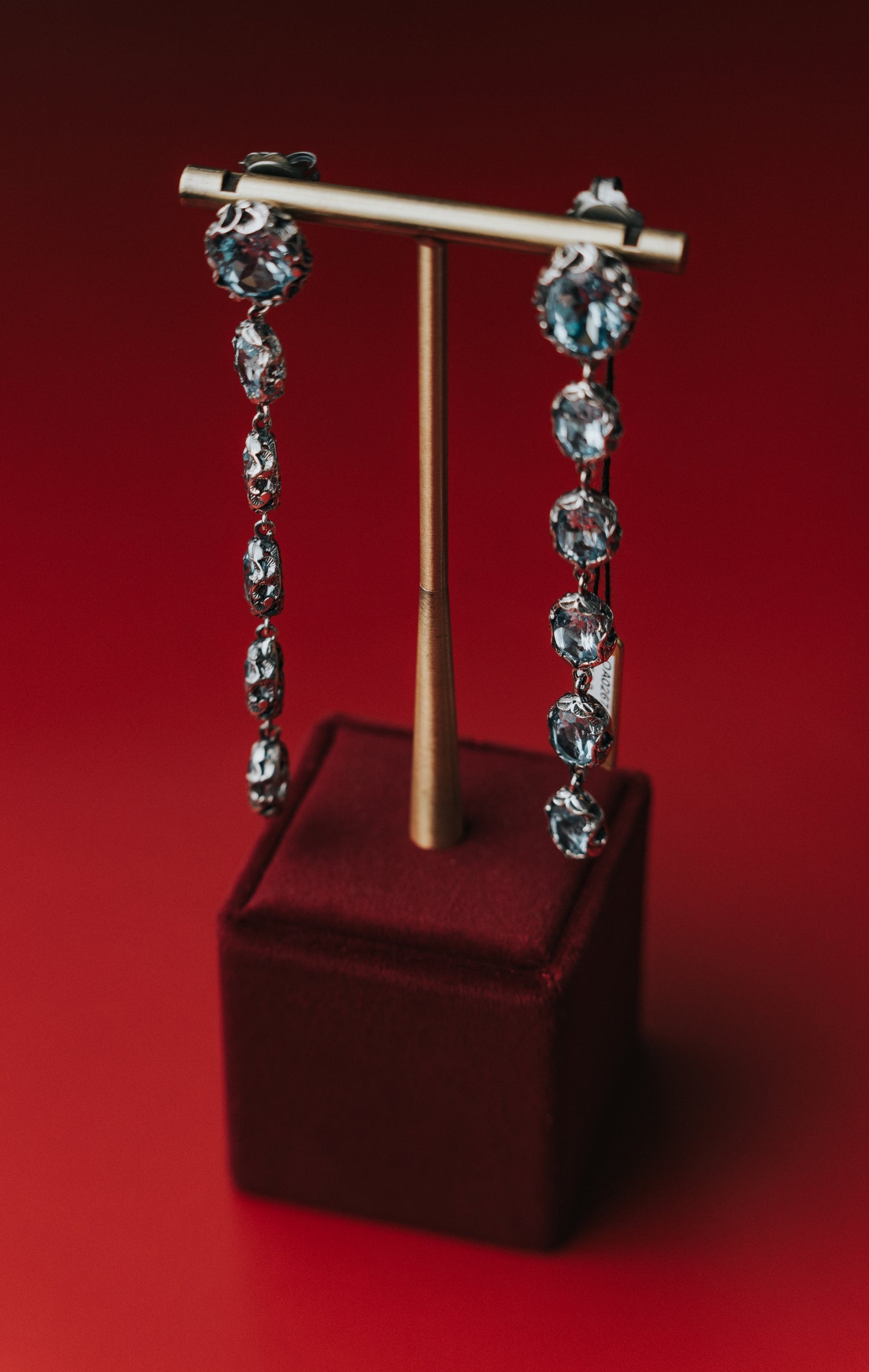 Orecchini Maria Luisa in argento e topazio azzurro naturale