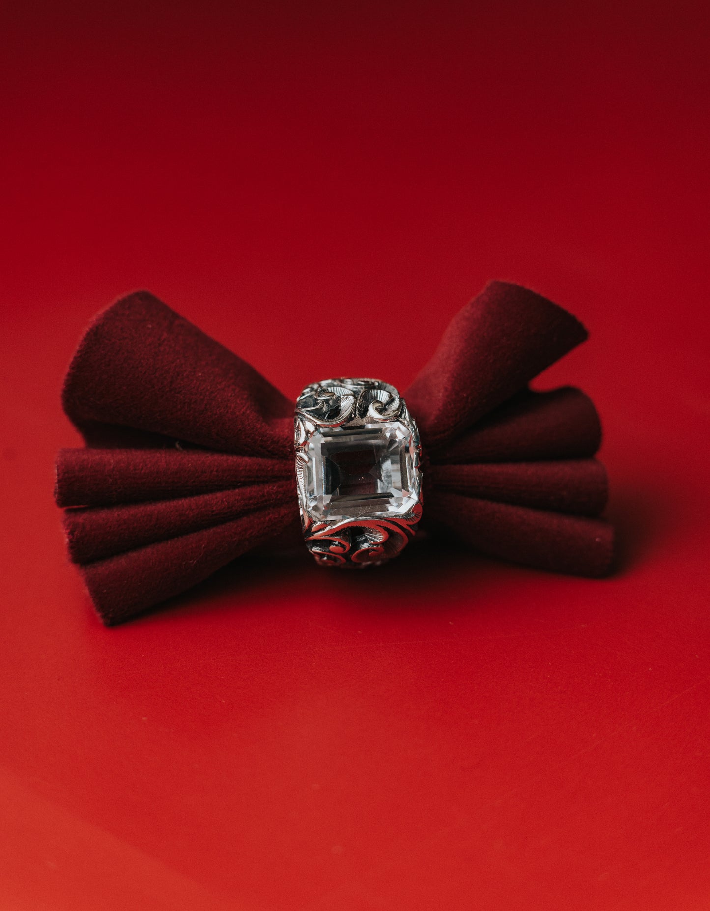 Anello in argento e cristallo di rocca