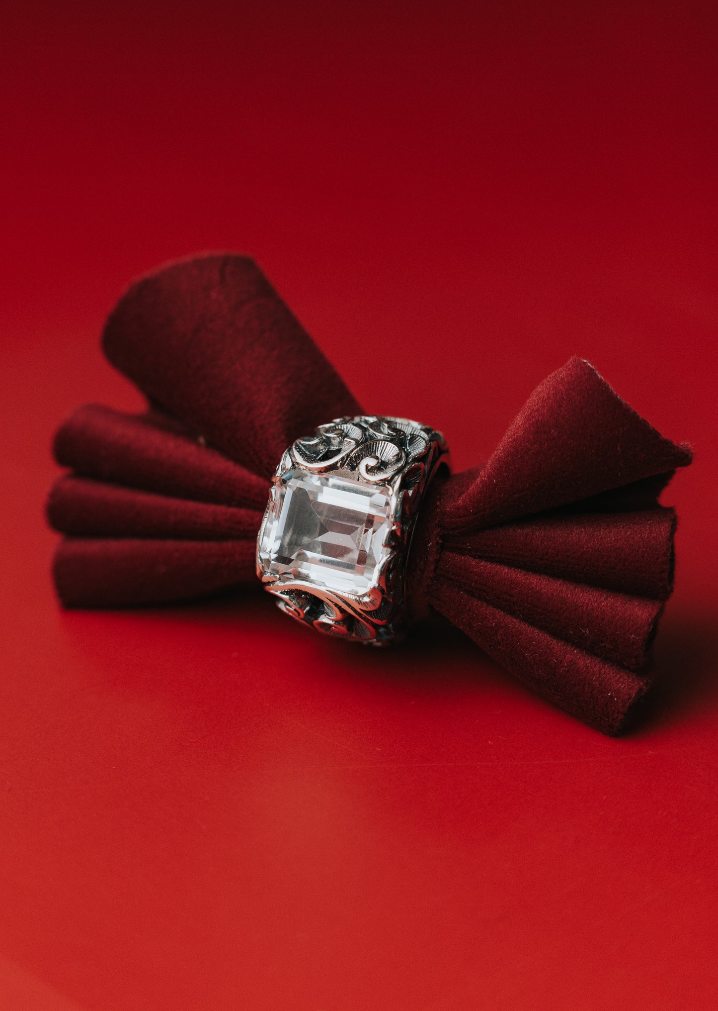 Anello in argento e cristallo di rocca