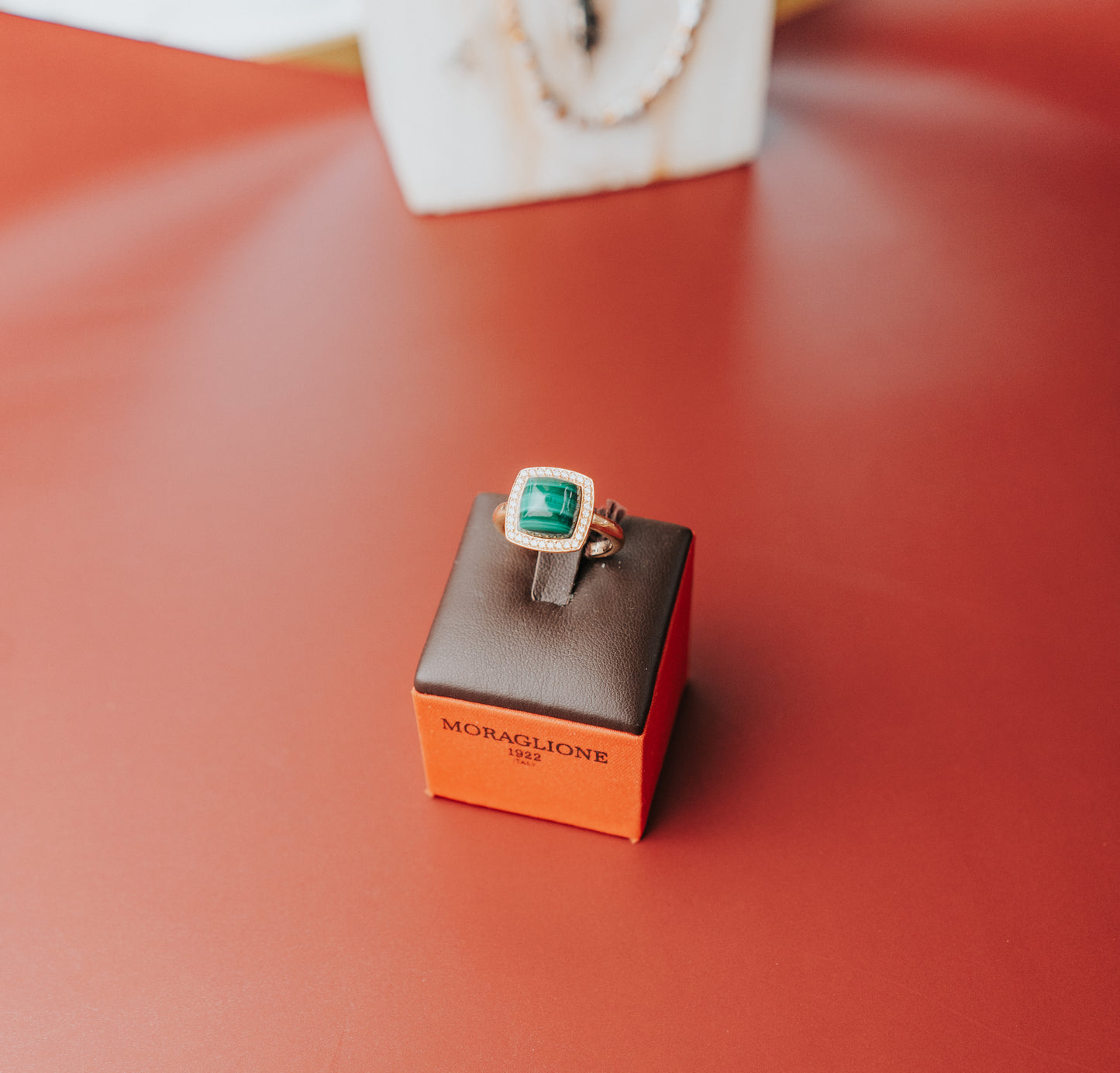 Anello Moraglione con pietra malachite