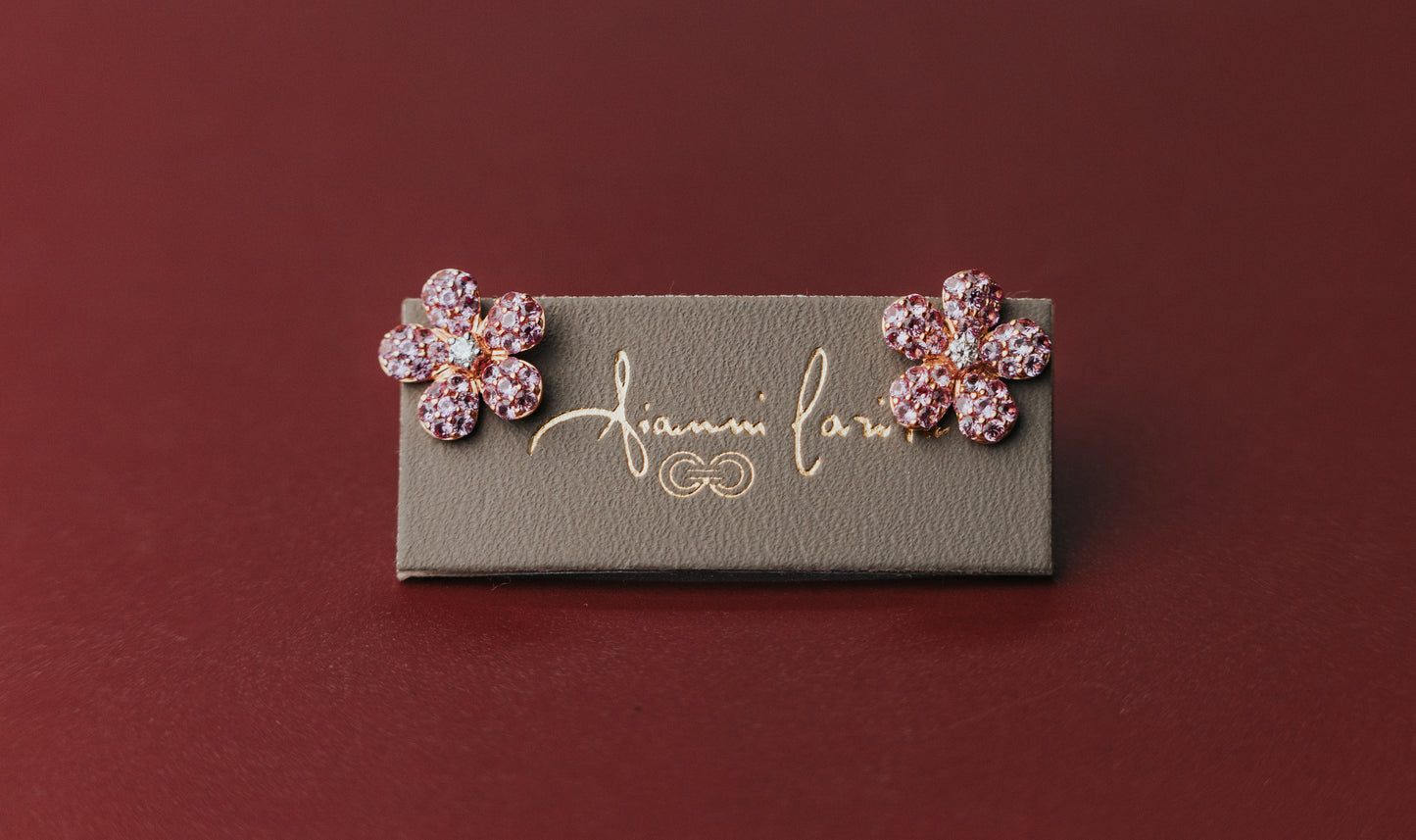 Orecchini Gianni Carità in oro rosa e zaffiro