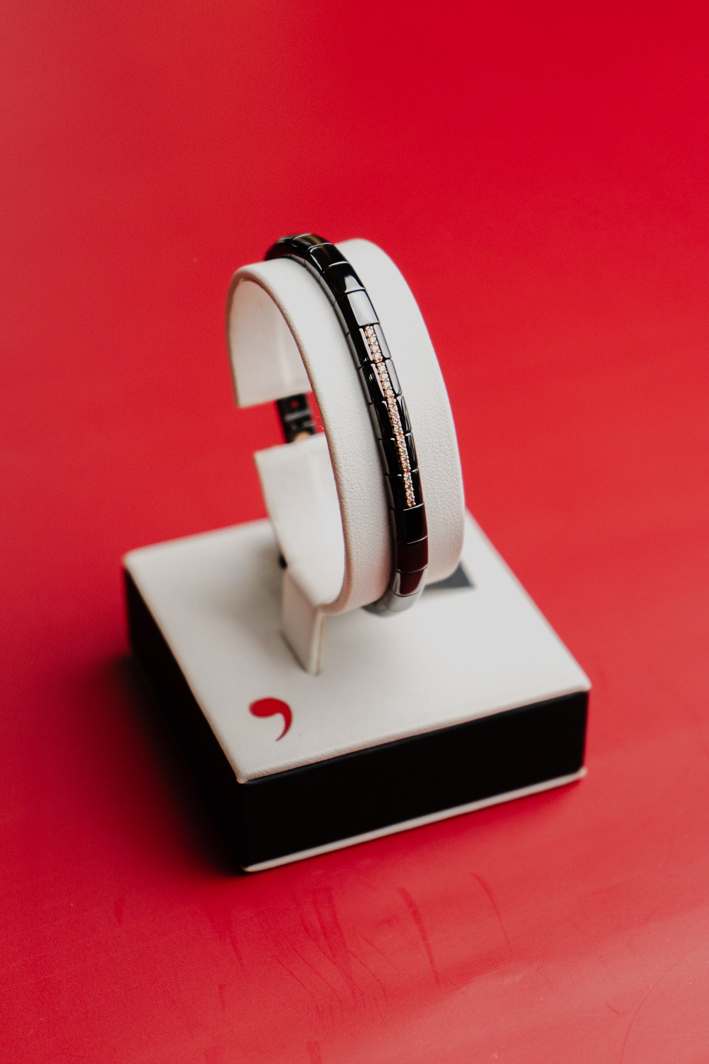 Bracciale Roberto Demeglio in ceramica, oro rosa e diamanti brown