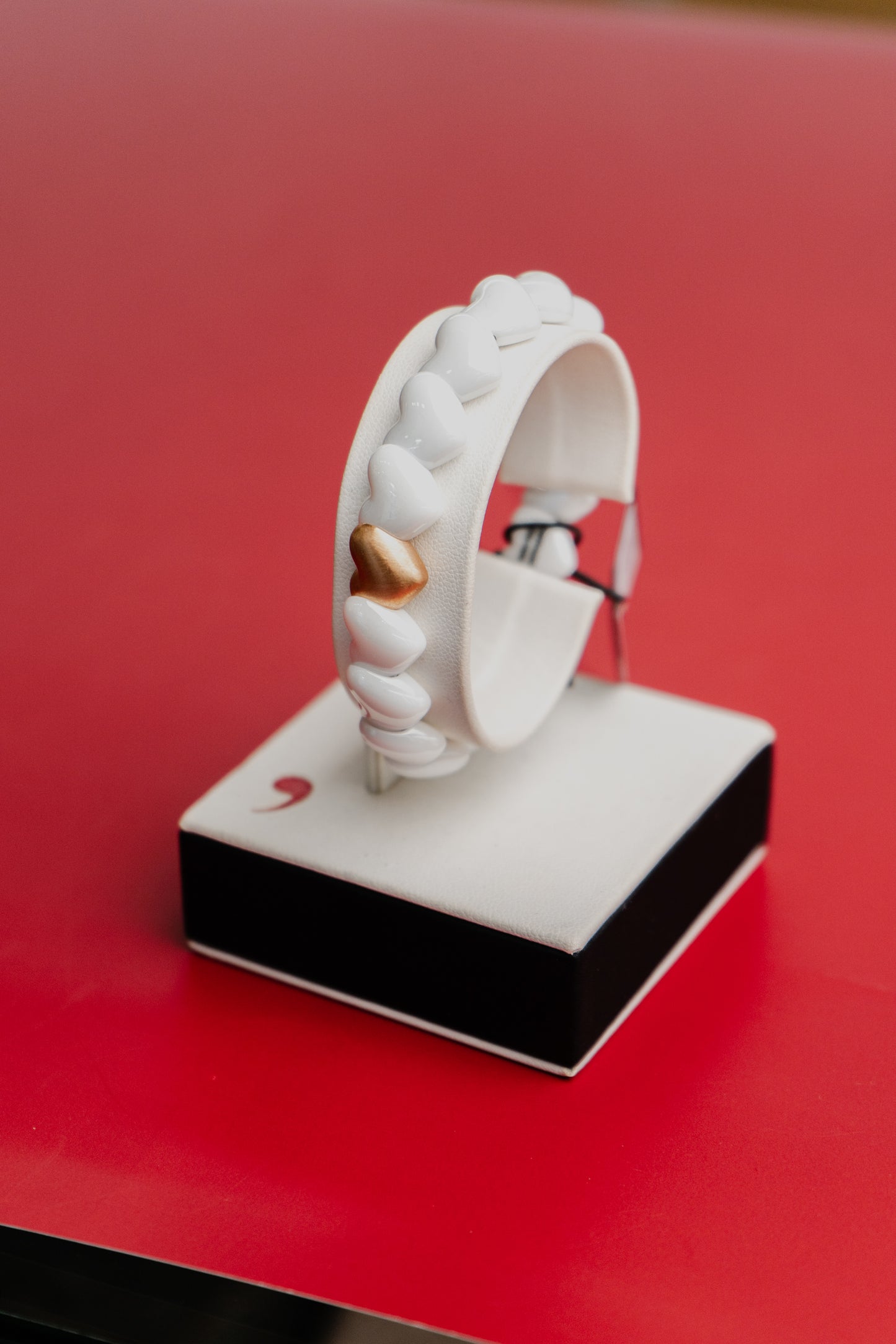 Bracciale Roberto Demeglio in ceramica bianca e oro rosa
