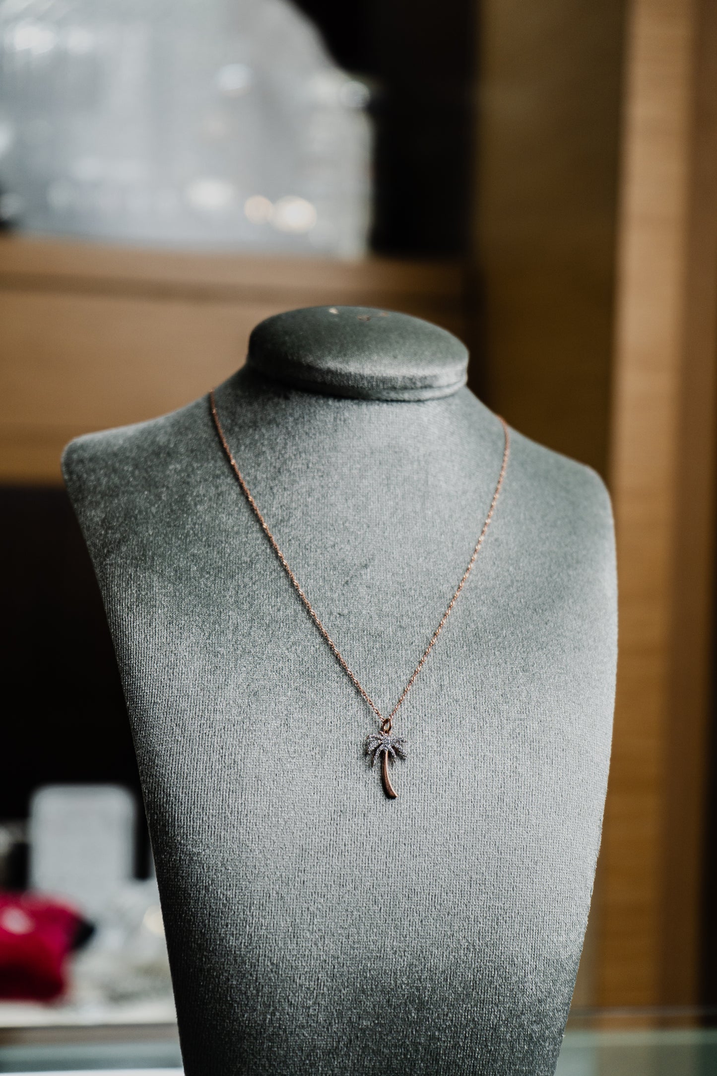 Collana Maman et Sophie in argento placcato in oro rosa con pendente palma