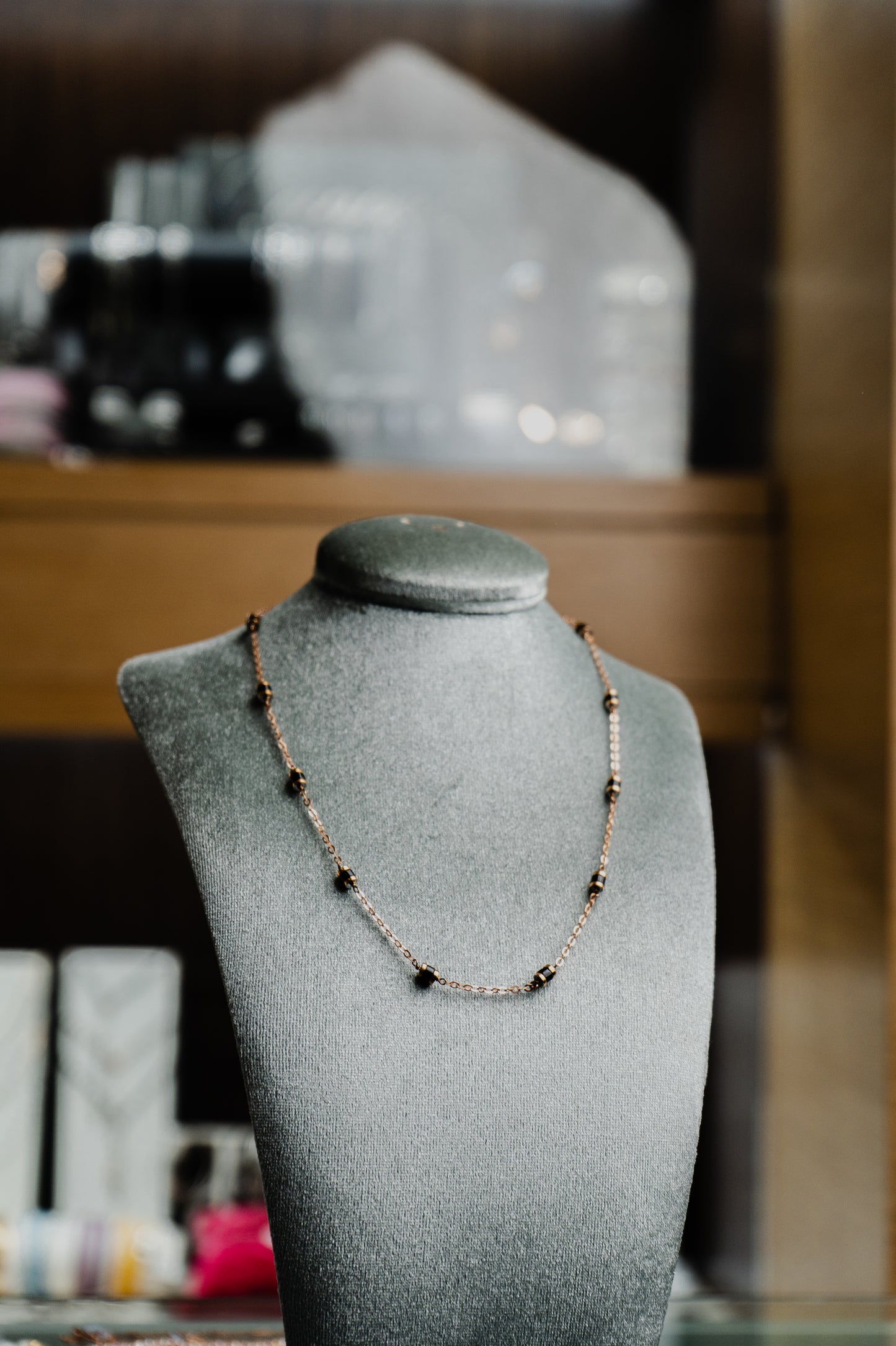 Collana Maman et Sophie in argento con agata nera e ematite