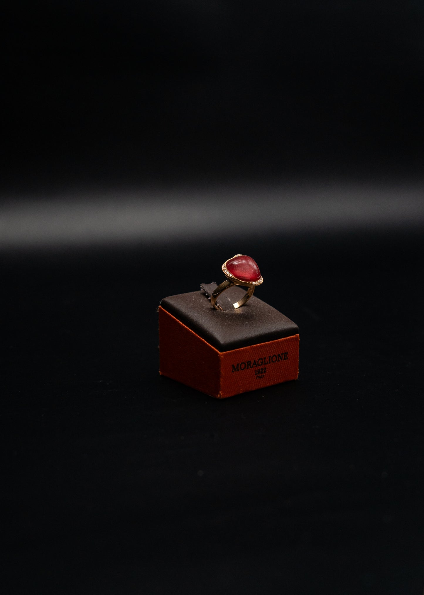 Anello Moraglione in oro rosa con doppietta e diamanti