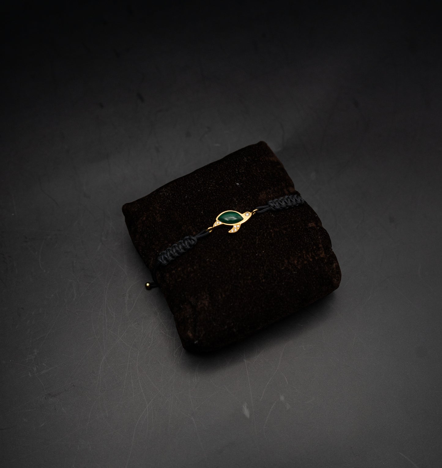 Bracciale Moraglione tartaruga in oro giallo, diamanti e malachite