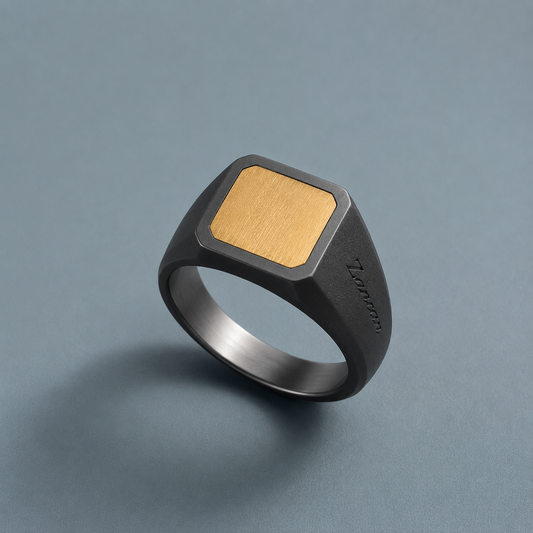 Anello Zancan in titanio e oro 18kt
