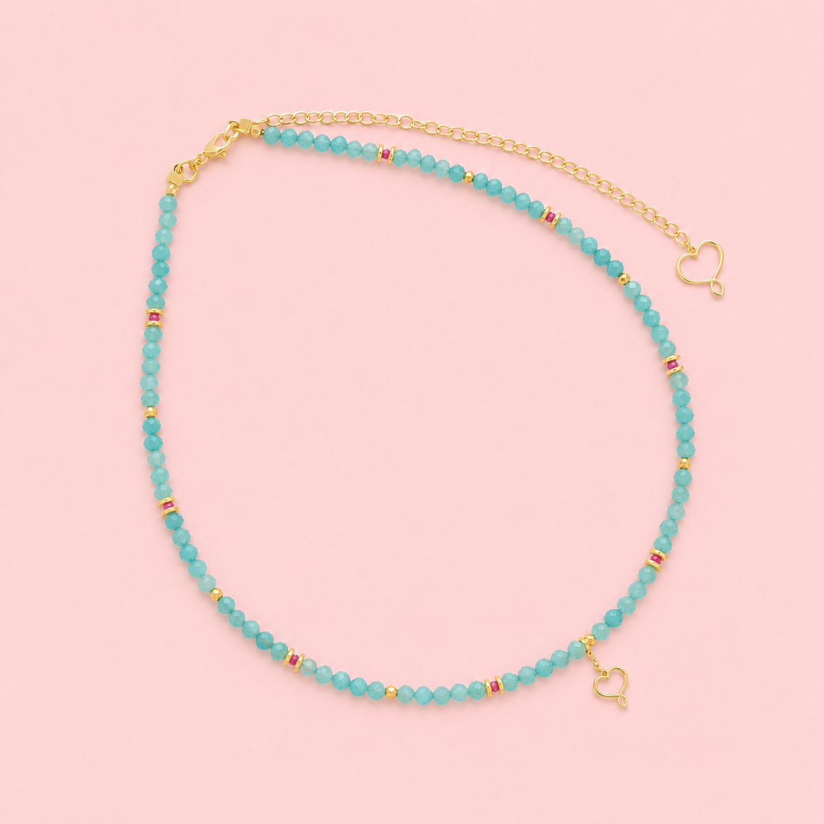 Collana Maman et Sophie con pietra di amazzonite
