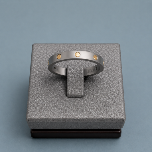 Anello Zancan a Fede in Titanio con Viti in Oro 18kt
