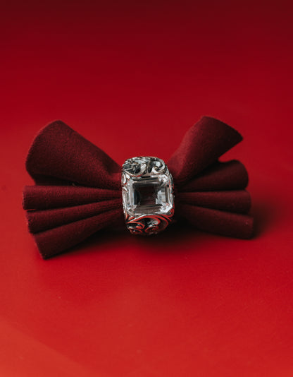 Anello in argento e cristallo di rocca