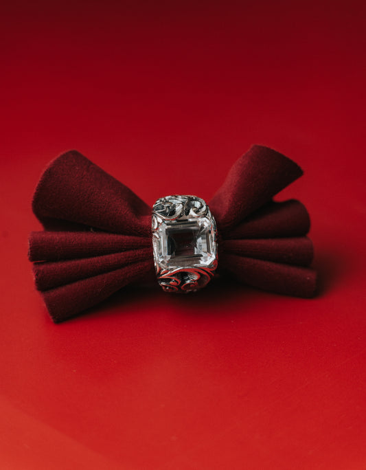 Anello in argento e cristallo di rocca