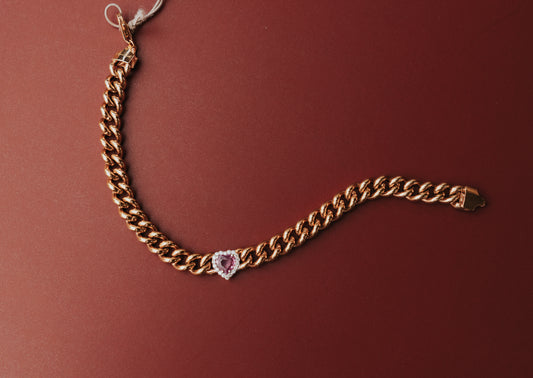 Bracciale Gianni Carità in oro rosa, zaffiri rosa e diamanti