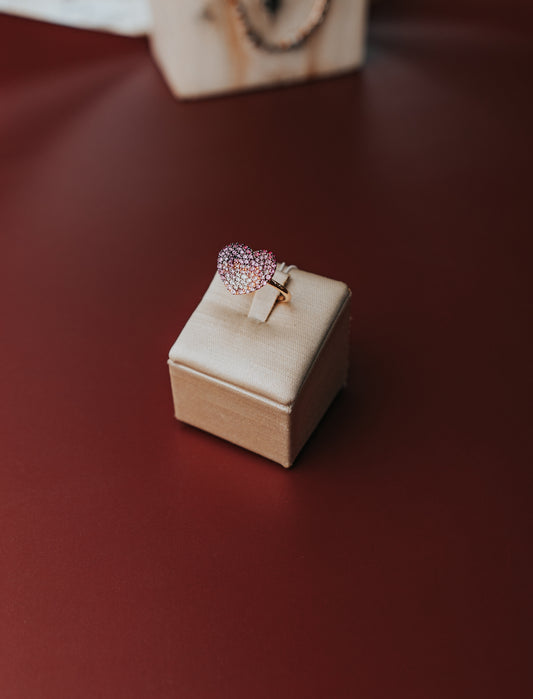 Anello Gianni Carità a cuore in oro rosa e zaffiri