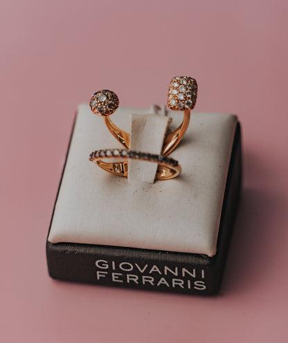 Anello Giovanni Ferraris in oro rosa e diamanti