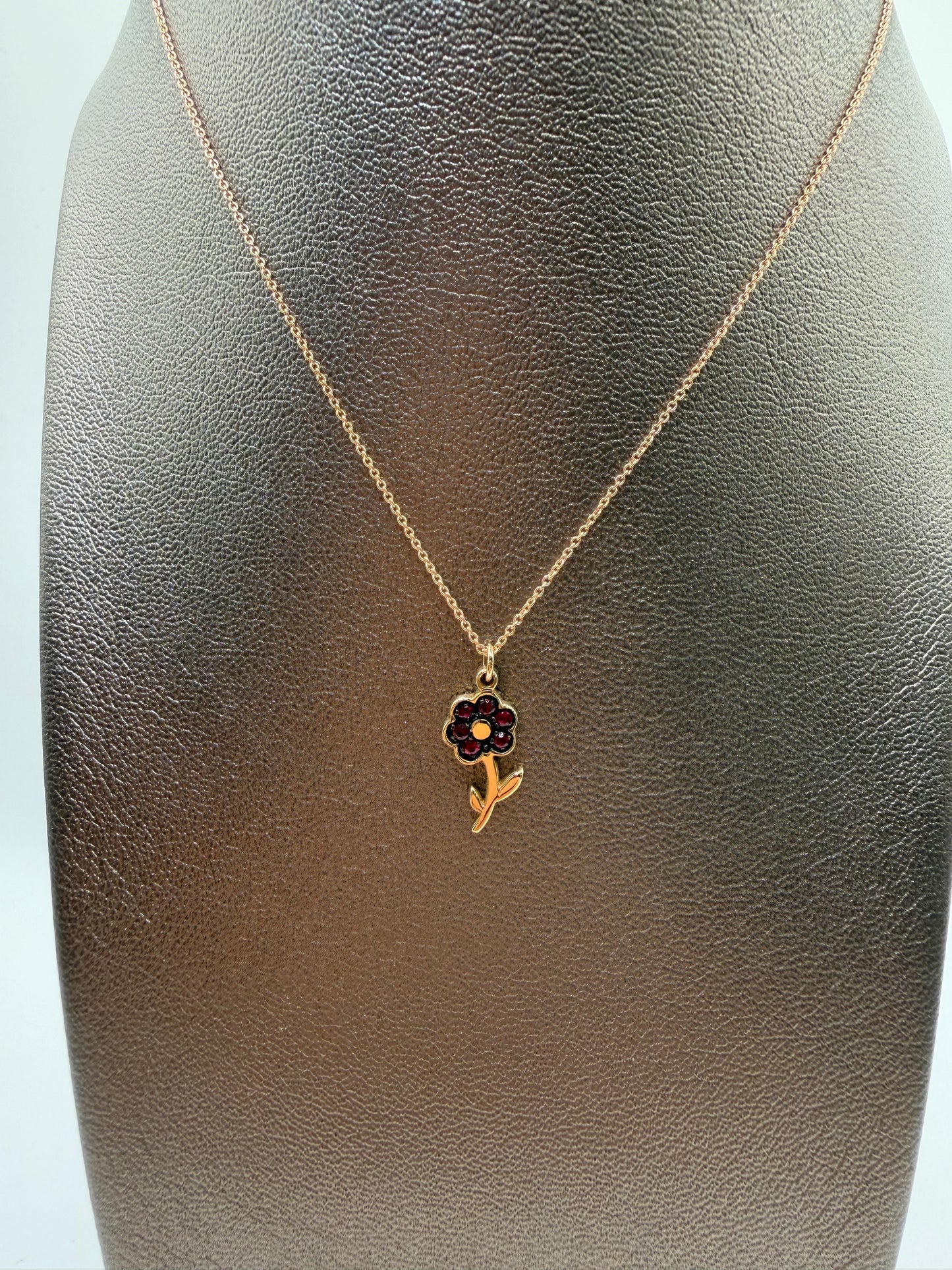 Collana MyCharm con fiore e rubini