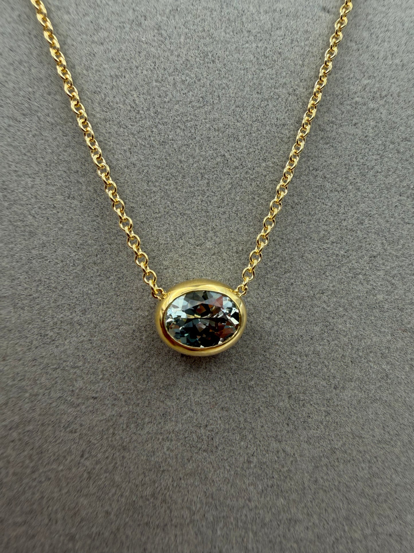Collana Fiore in oro e Prasiolite
