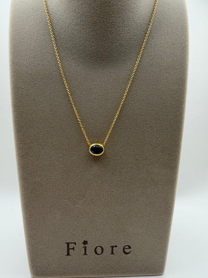 Collana Fiore in oro e Topazio London