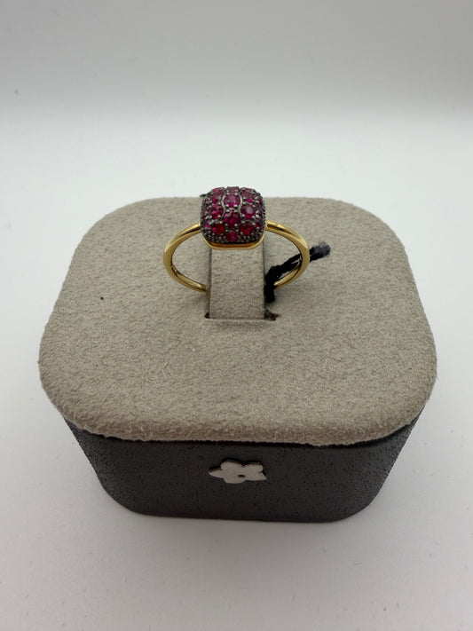 Anello Fiore in oro e rubini