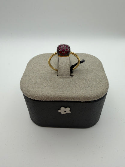 Anello Fiore in oro e rubini