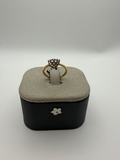 Anello Fiore in oro giallo e diamanti brown