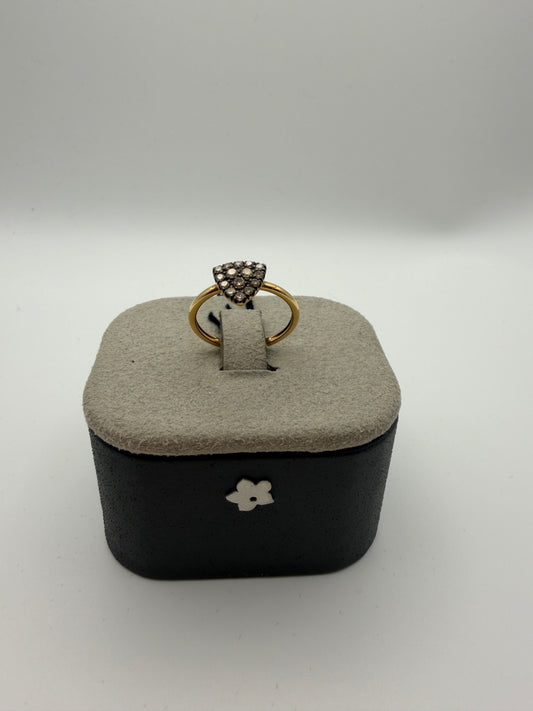 Anello Fiore in oro giallo e diamanti brown