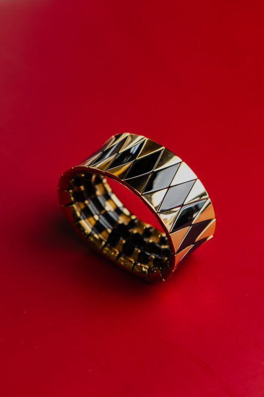 Bracciale Roberto Demeglio in ceramica nera lucida e dorata lucida