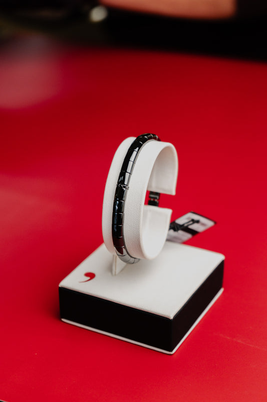 Bracciale Roberto Demeglio in ceramica e diamanti neri