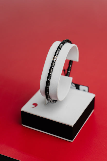 Bracciale Roberto Demeglio in ceramica nera, oro e diamanti neri