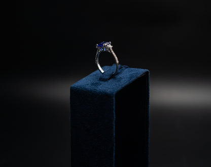 Anello Golay in oro bianco, diamanti e tanzanite