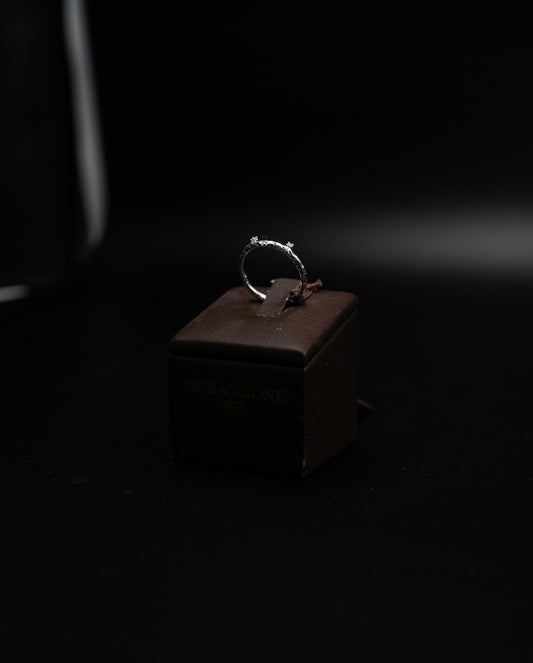 Anello Moraglione in oro bianco e diamanti